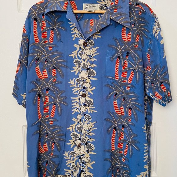 Avanti 100% Silk Hawaiian Shirt - Picture 3 of 3